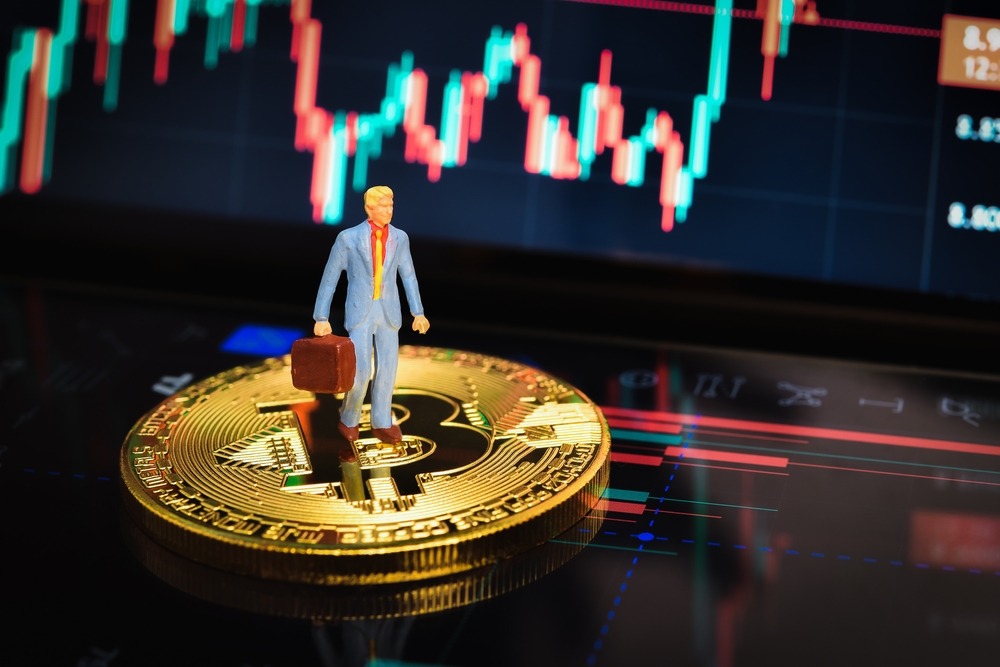 businessman-1 A mockup businessman standing on a bitcoin coin successfully running a cryptocurrency business.