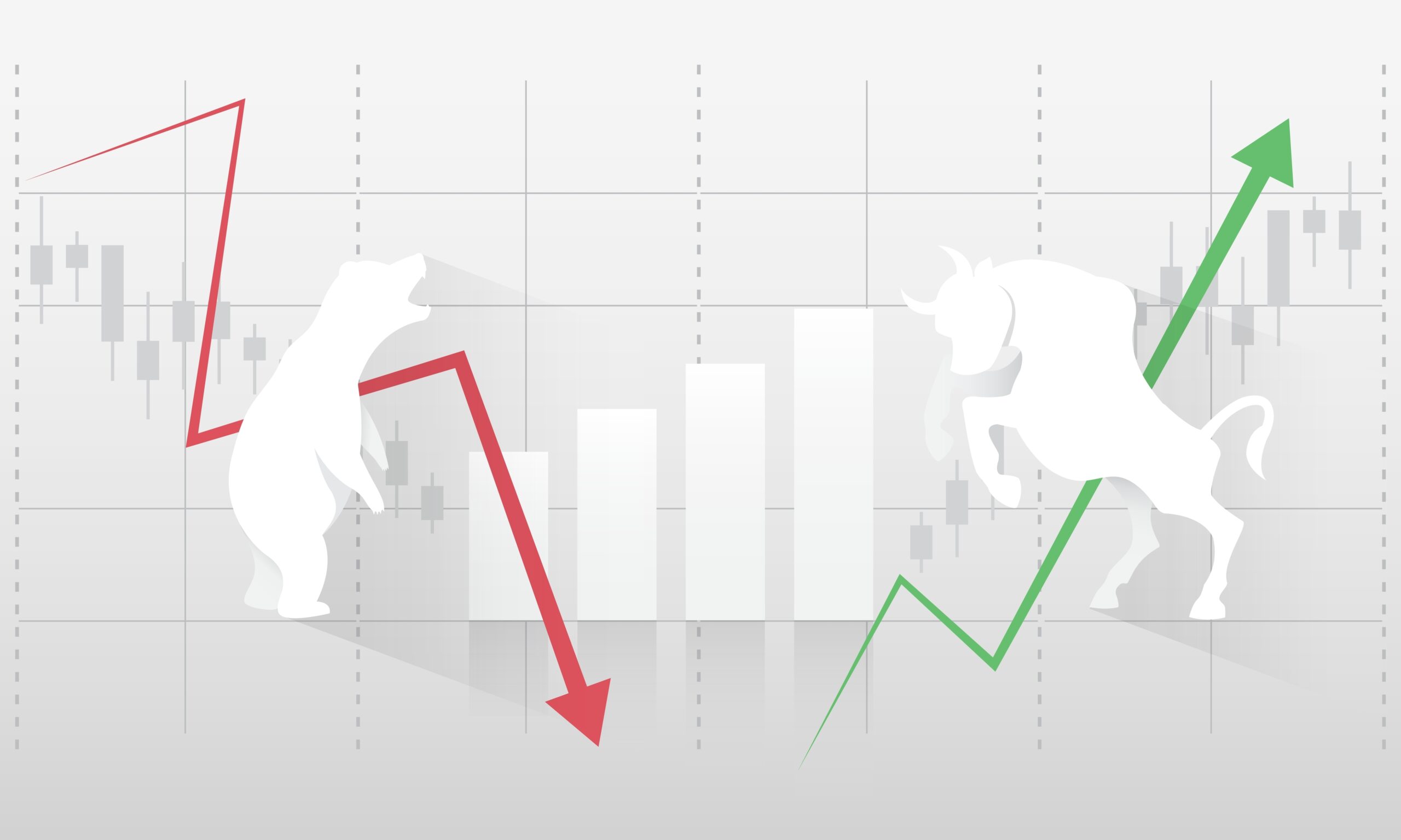 Fluctuate investment market concept background